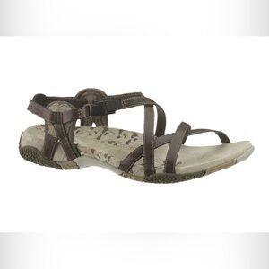 Women's Merrell sz 8 San Remo Leather Sandals Brown Comfy Hiking Travel Walking